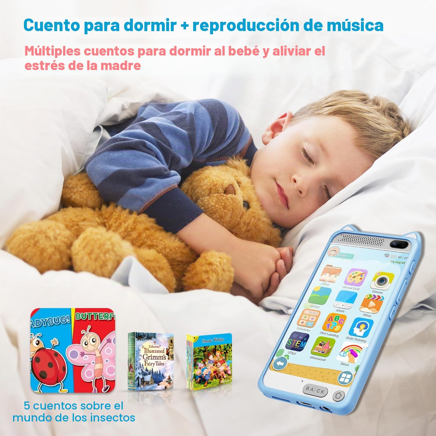 Smartphone Niños, Teléfono Móvil para Niños Navidad Cumpleanos Regalo Juguetes Nina 3 4 5 6 7 8 9 10 Años, Movil para Niños con Juegos de Aprendizaje