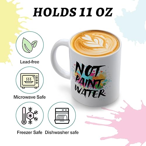 Miniatura 5 de Mepase Juego de 4 piezas de regalo de artista de pintura para mujeres, incluye artista de pintura, delantal, impermeable, llavero, taza, calcetines