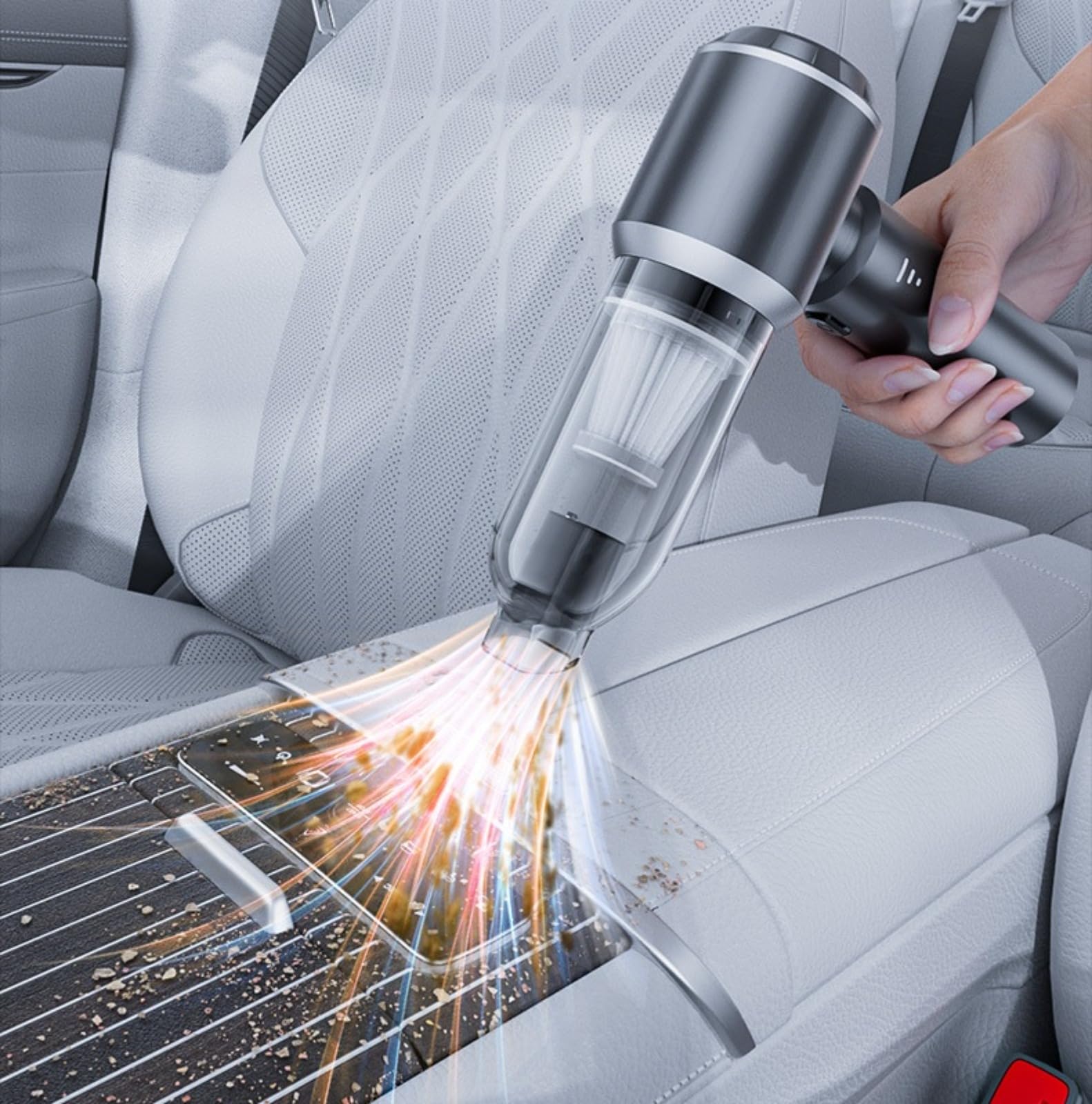 Generico Aspirabriciole Senza Fili, 20000Pa 4 in 1 Aspirapolvere Auto Portatile,Aspiratore e Soffiatore con Motore Brushless,USB C Mini Aspirapolvere Potente per Auto Casa Ufficio Peli di Domestici