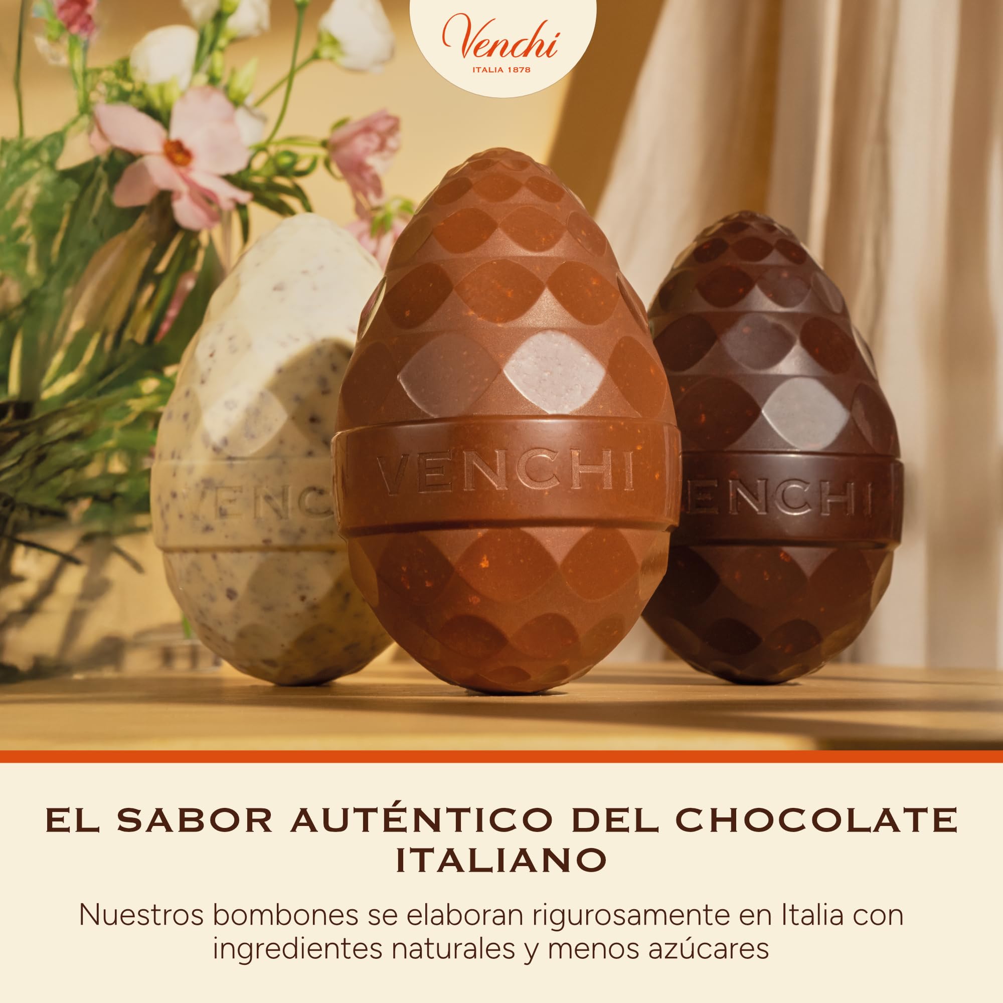 Venchi - Huevo de Chocolate de Coco y Chocobiscuit, 150 Gr, con Granillo de Galleta Negra, Sin Gluten, con Sorpresa, Colección de Pascua Venchi, Idea de Regalo