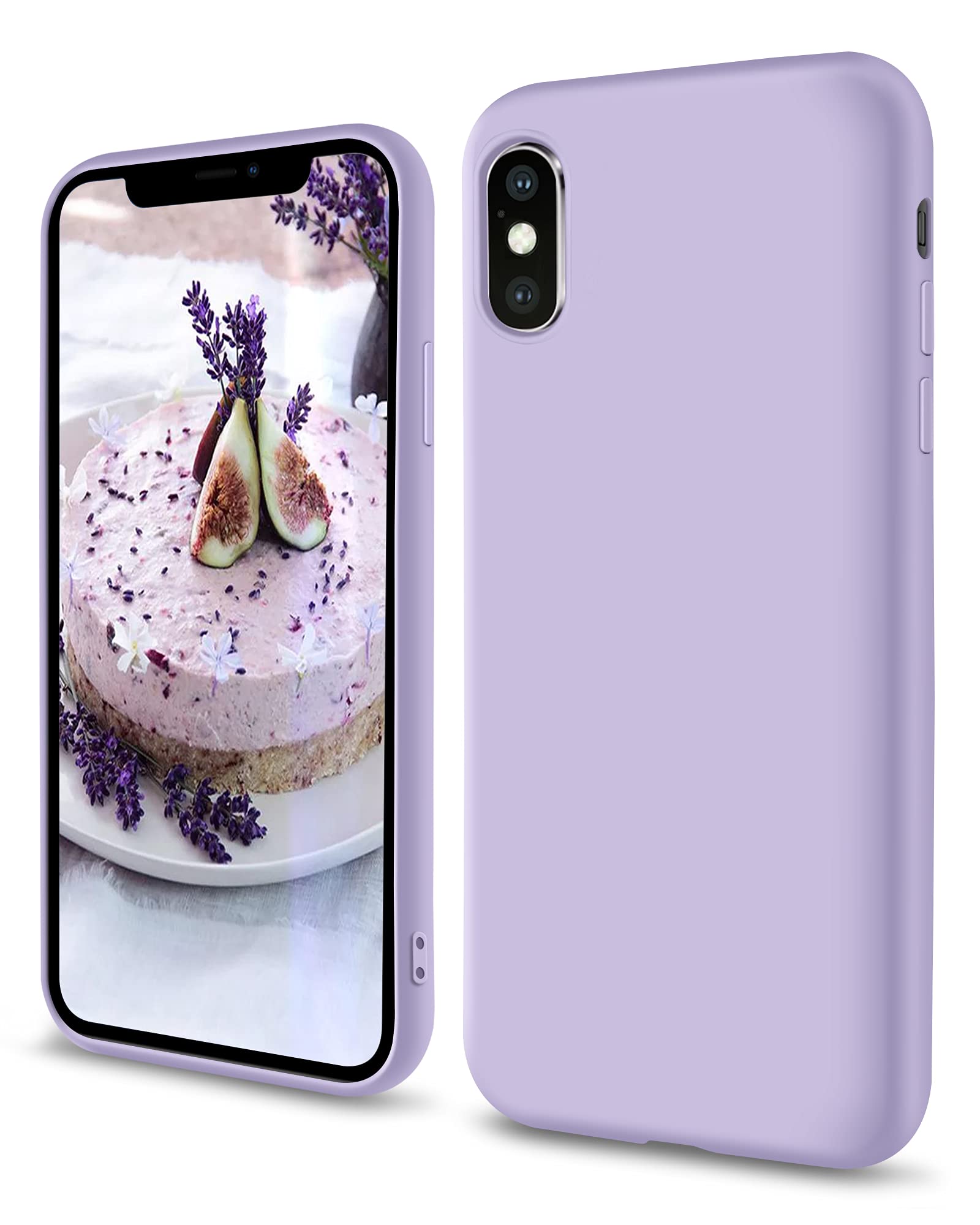 SouliGoiPhone X Case, iPhone XS Case Silicone Soft Gel Bumper Rubber Cover Girls Women Slim Microfiber Lining Rugged Anti-Scratch Shockproof Phone Cases for iPhone Xs/X 5.8â - Lavendar Purple