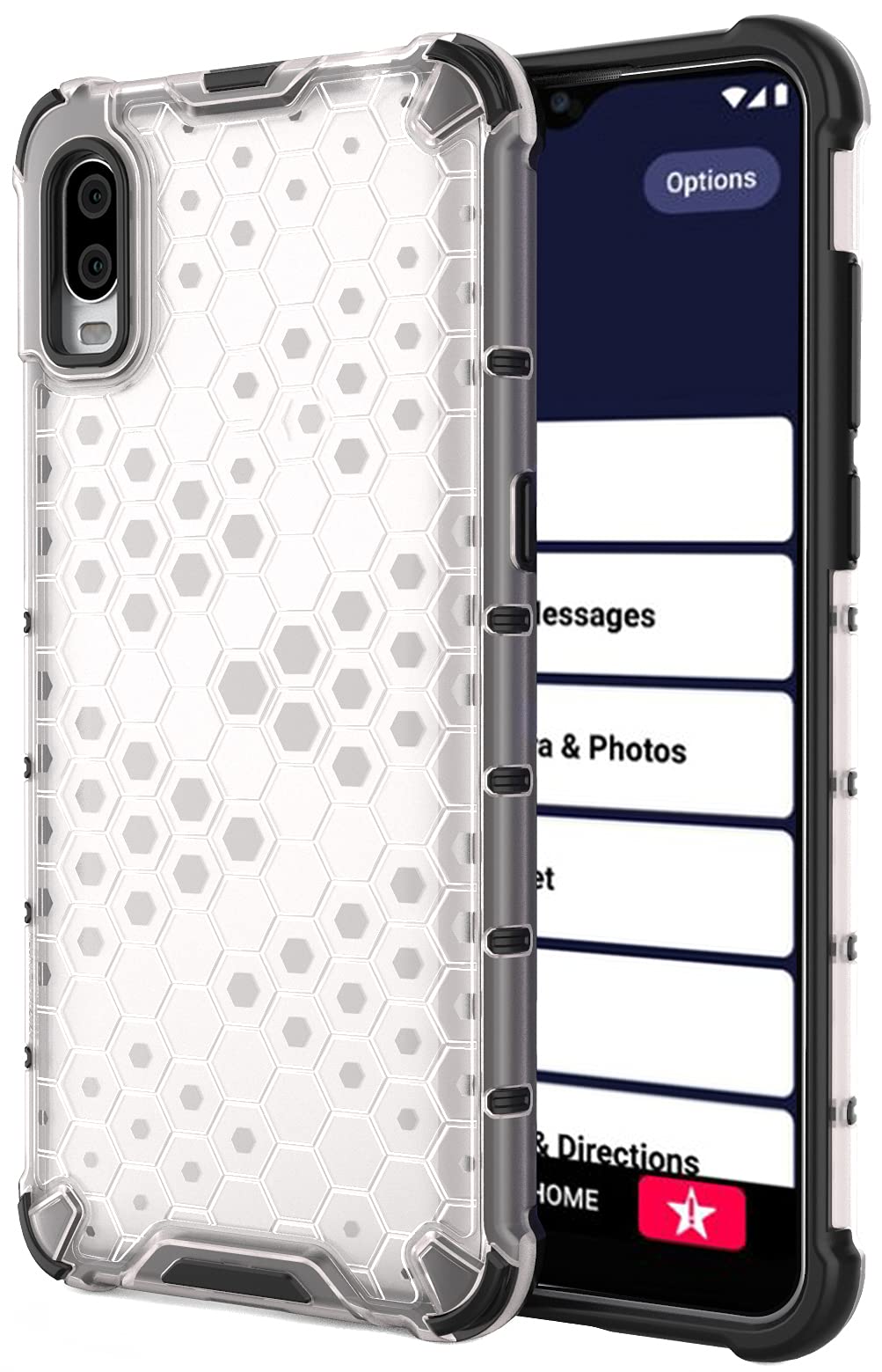Nakedcellphone Case for Jitterbug Smart3 Phone, [Honeycomb Hybrid Series] Dual-Layer Cover [Anti-Shock] for Jitterbug Smar...