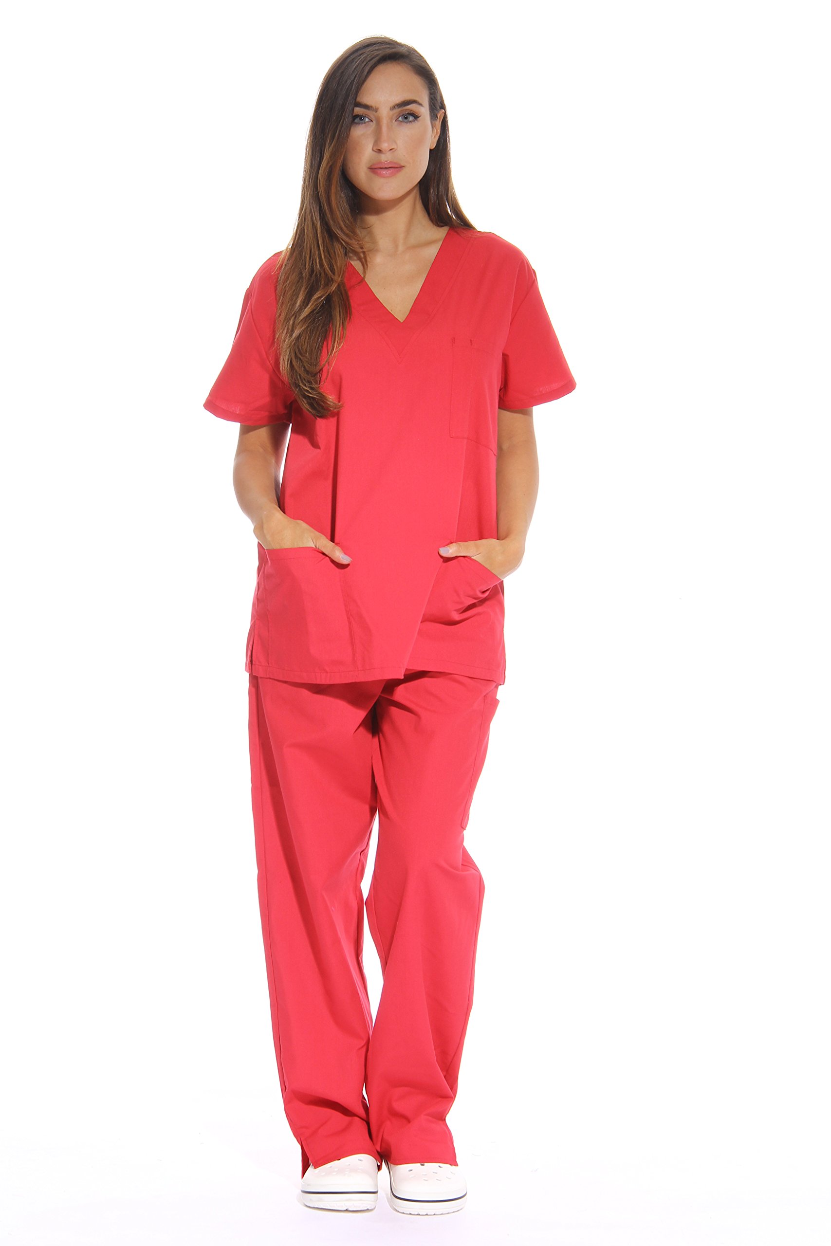 Just Love Women's Scrub Sets/Tunic and Trousers Medium Red