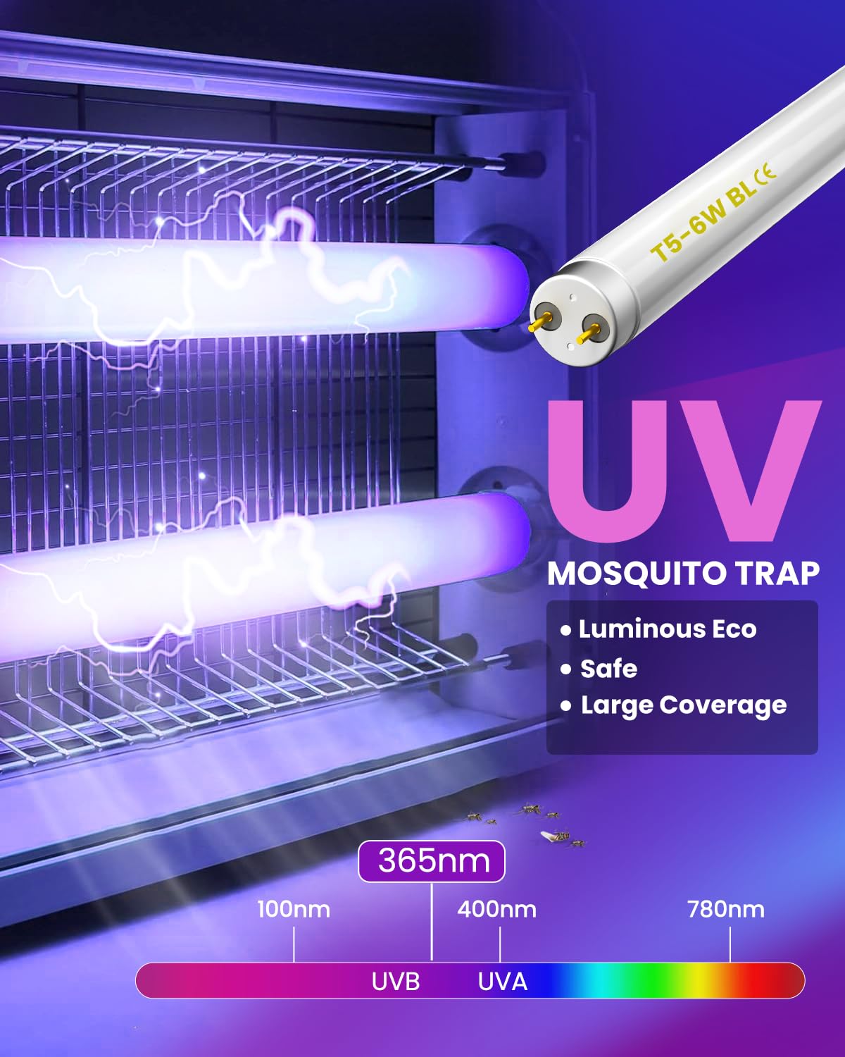 BL T5 6W Fly Killer Replacement Bulbs 9in UV Light Bulb Tube for 6/12W Electric Fly Insect Killer/Bug Zapper/Fly Zapper/Mosquito Killer - Image 4