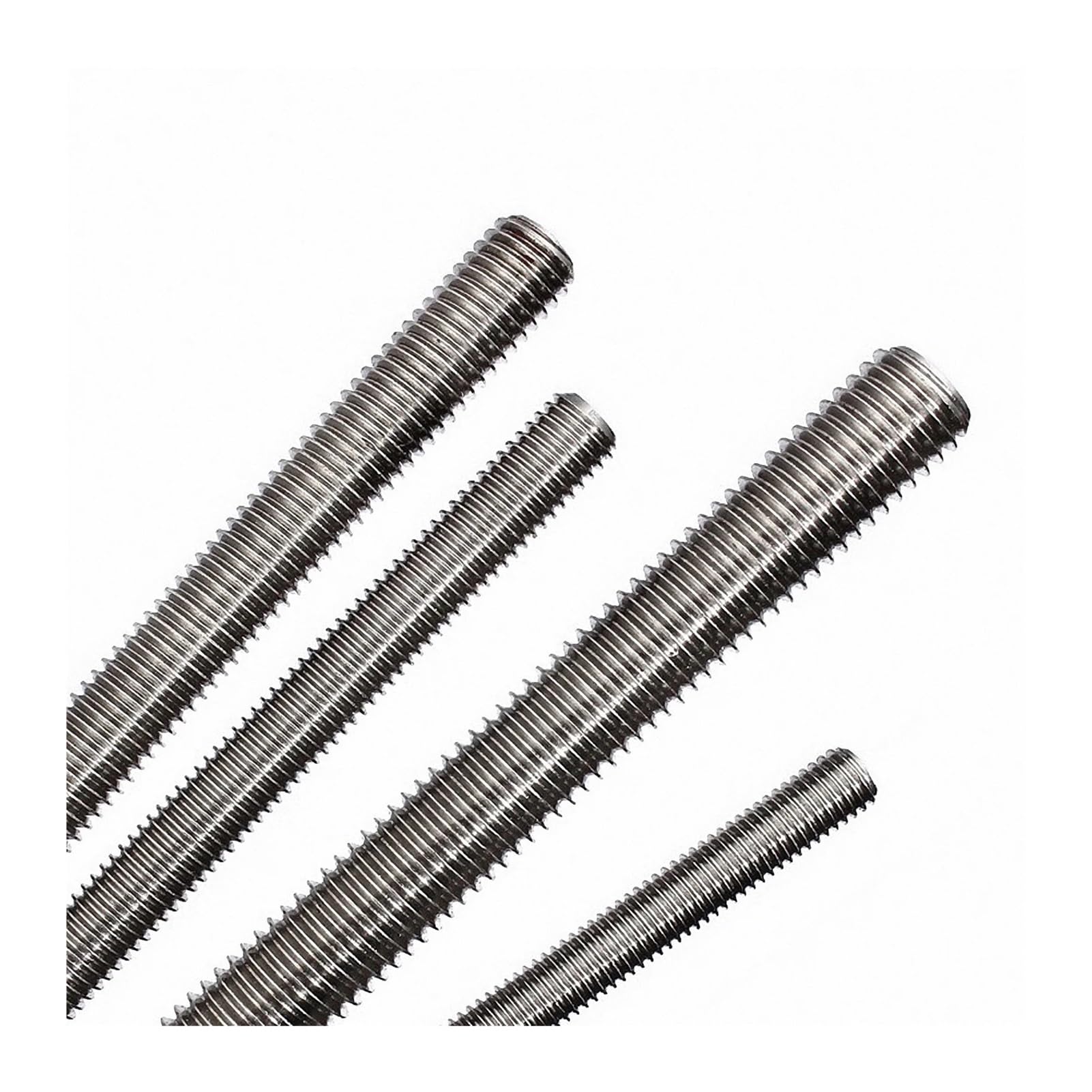 Kangsiyu 4PCS Fine Threaded Rod Studding Screw Full-Thread Bar 304 Stainless Steel M6 M8 M10 M12 M14 M16 M18 M20 Length 250mm(M18x1.5x250mm)