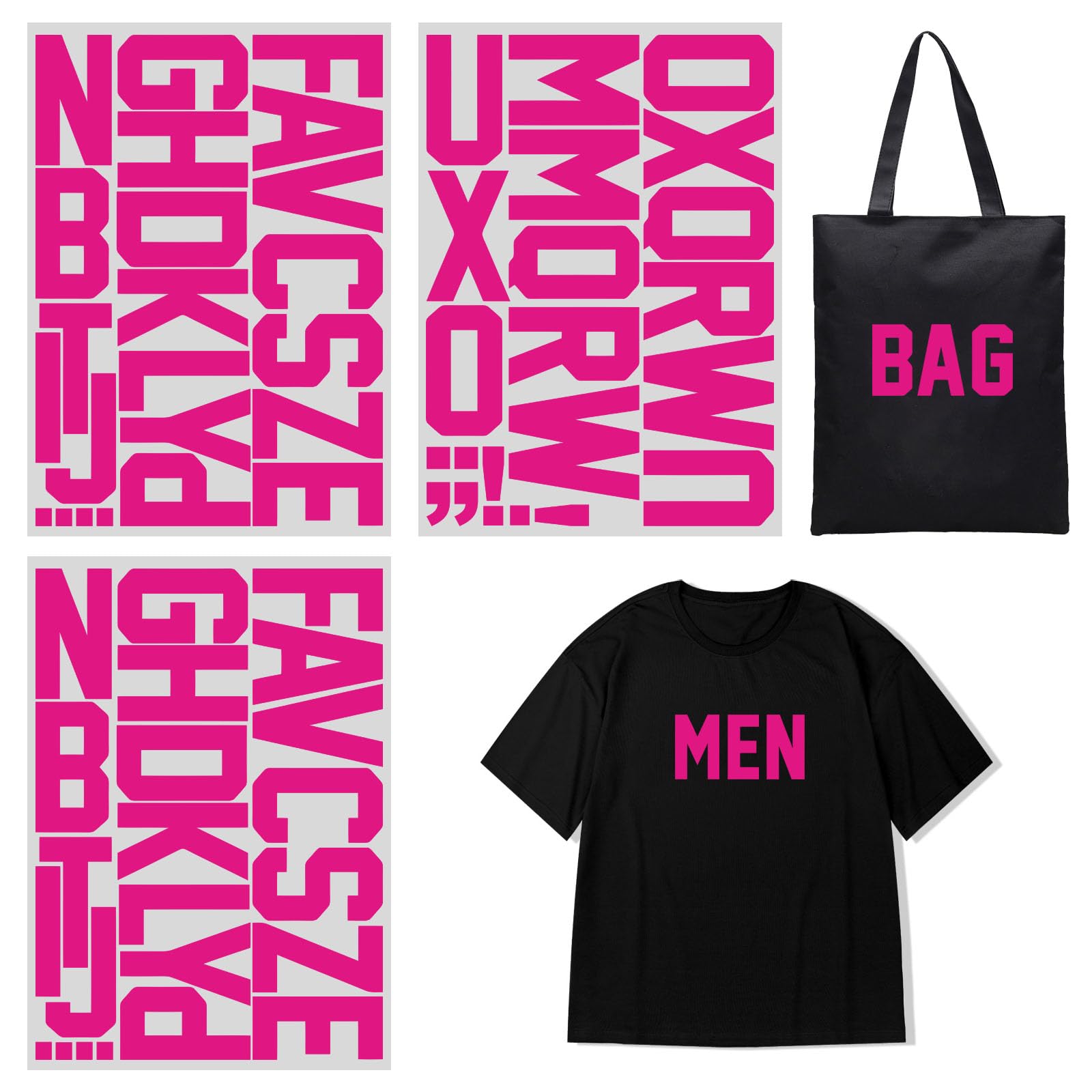 3 Inch Iron On Heat Transfer Letters Alphabets Fabric Vinyl DIY for Sport Jerseys T Shirts Clothes Slogan Printing Crafts Decoration (Magenta) โ image 1