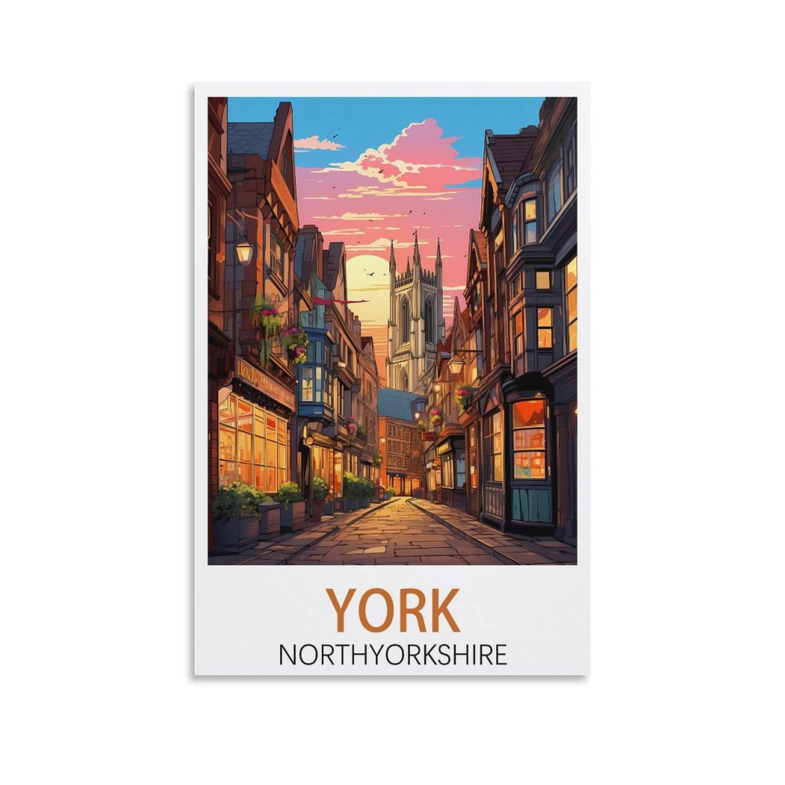 EZMLFA 5D Diamond Art Kits for Beginner,York North Yorkshire,Diamond Art House DIY Diamond Art Kits for Home Wall Decor 50x60cm