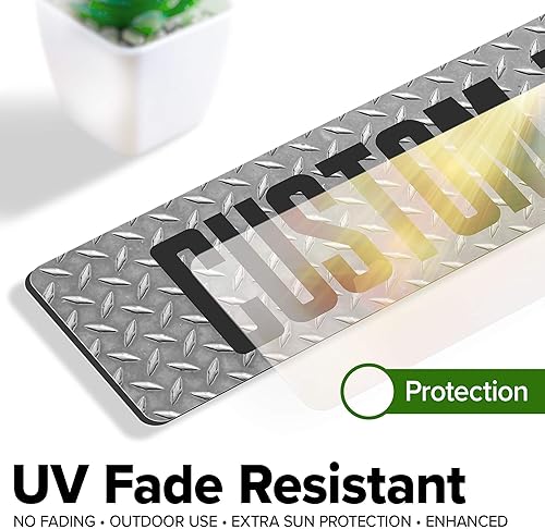 Miniatura 1068 de My Sign Center - Letrero personalizado, 11 colores de fuente, 13 estilos de fuente, 4 opciones de agujero, 22 tamaños, 8 x 32 pulgadas, sin óxido,