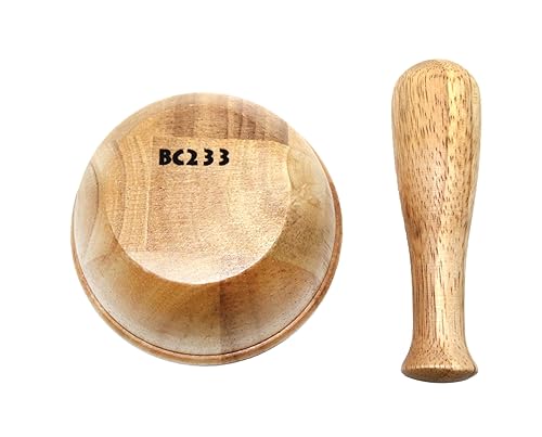 Miniatura 2 de Juego de mortero de madera y mortero de ajo, olla de puging, molino de hierbas, trituradora de molienda, cuenco de ajo, herramienta de cocina