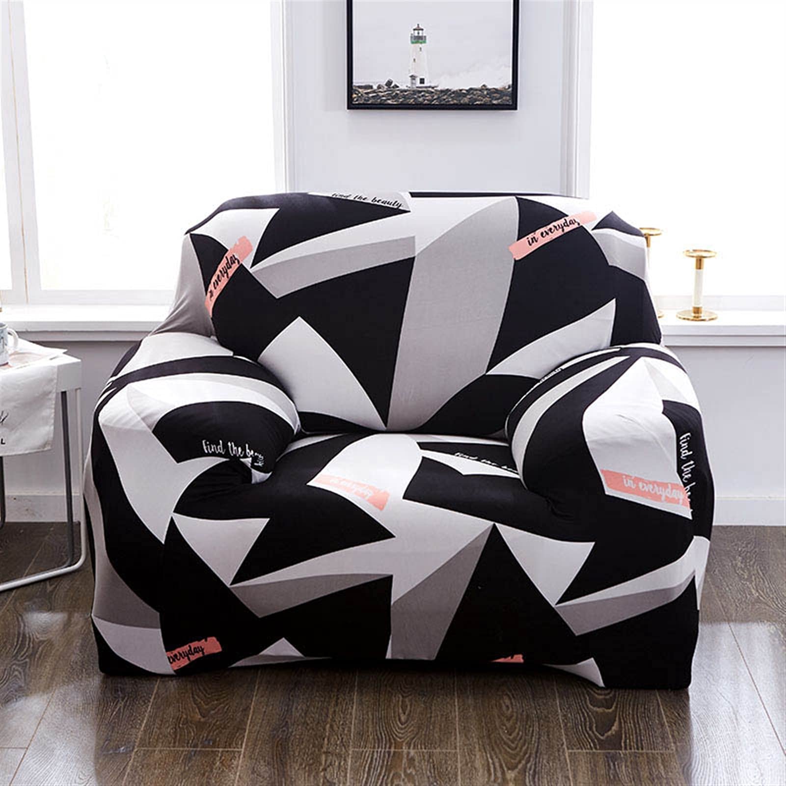 Housse pour canapé 3 places extensible en coton élastique lavable couverture salon 190-230cm
