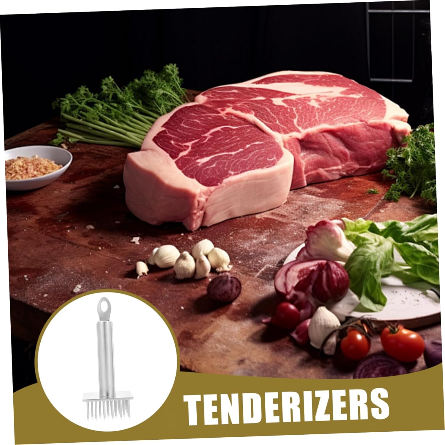 Stainless Steel Meat Tenderizer Tool Soft Handle Heavy Duty Meat Mallet for Cooking for Tenderizing Chicken Pork and Turkey