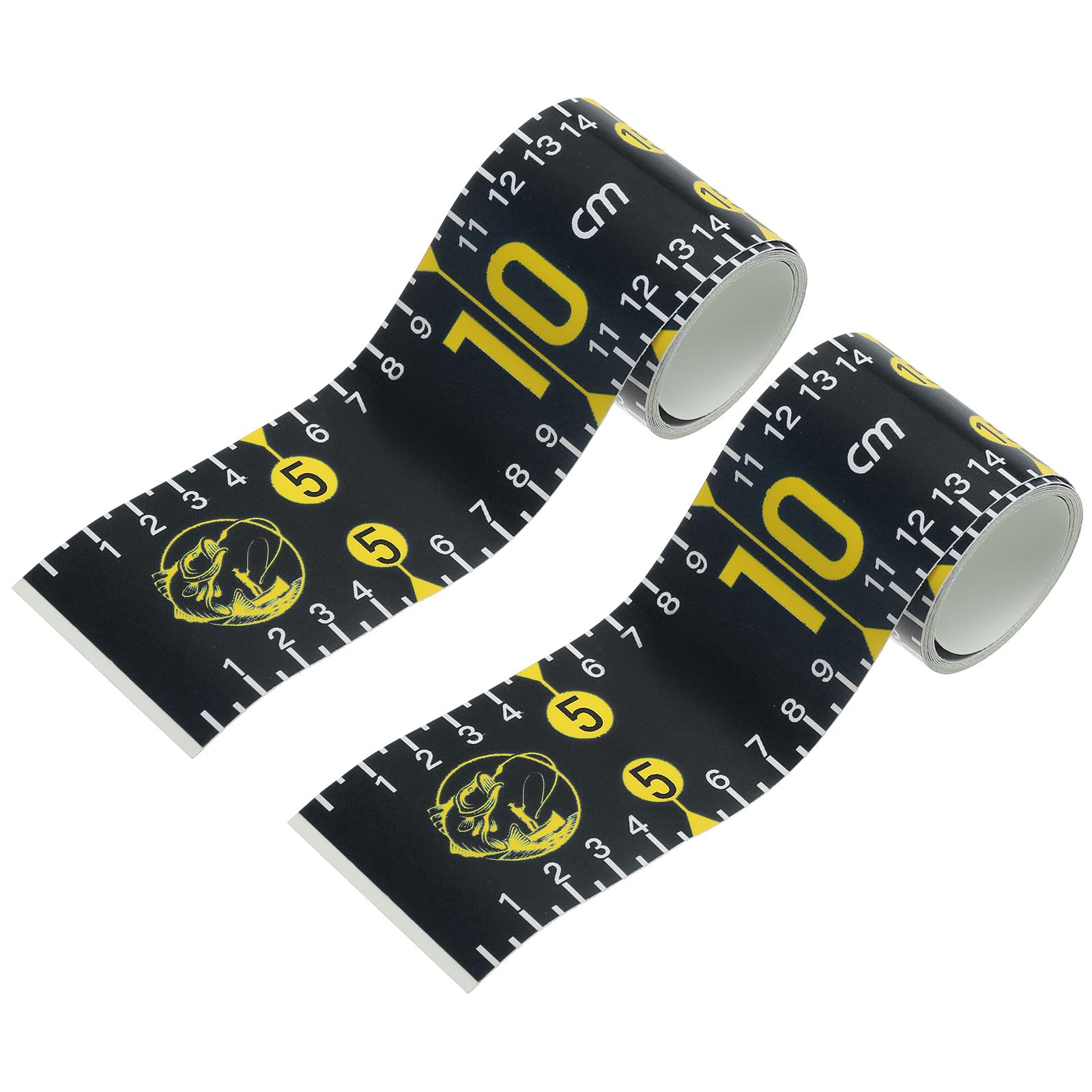 PATIKIL Adhesive Fish Ruler, 2 Pack 51 Inch Fish Measuring Tape Sticker Tape Waterproof for Fishing Boat Kayak Workbench, Black