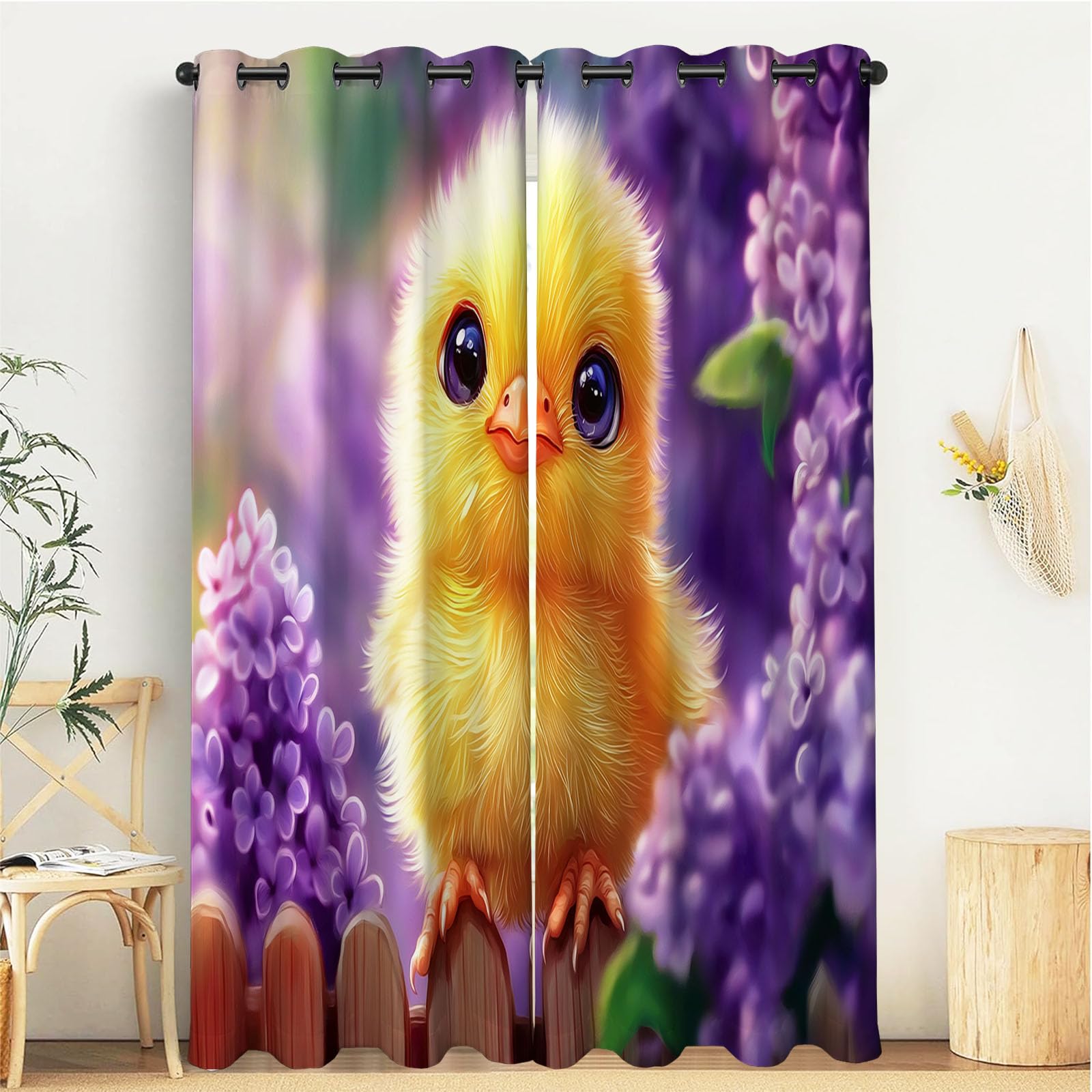 Rideau occultant salon rideaux chambre bébé occultants 140x225 cm à œillets