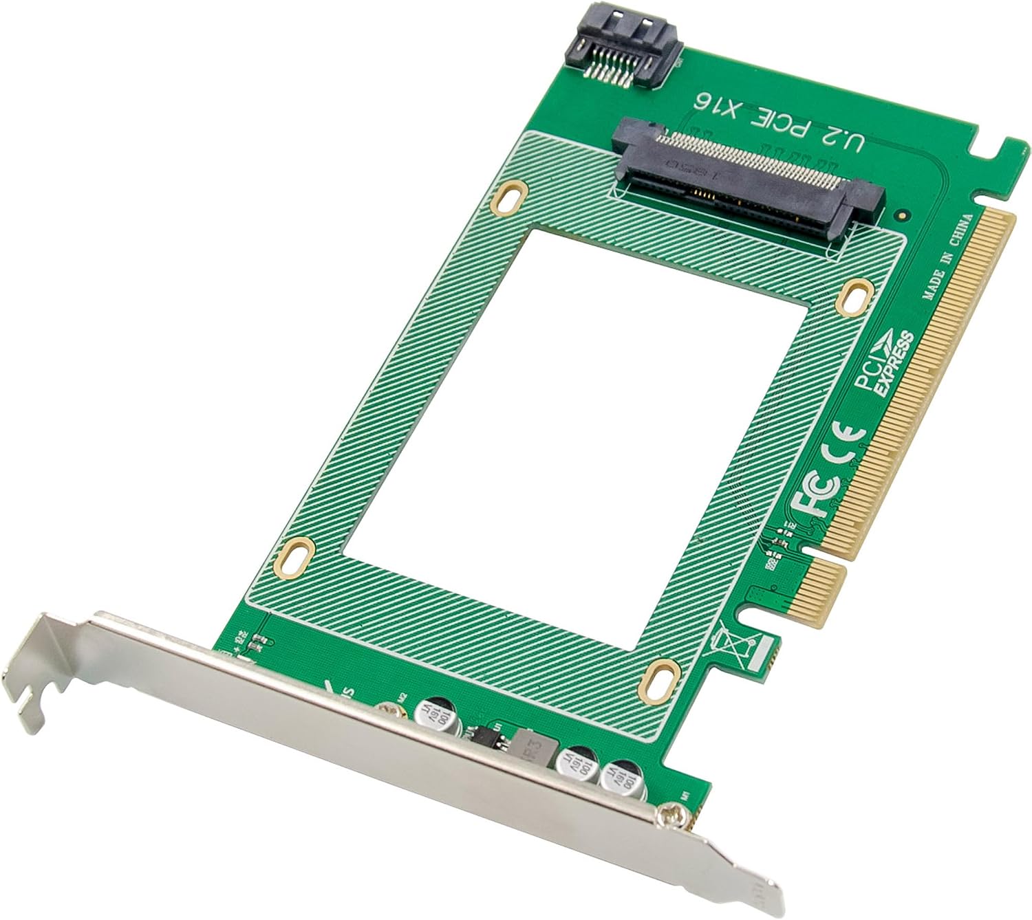 Inline PCIe x16 U.2 NVMe 2.5" SSD Adapter SFF-8639 SATA Port Server Workstation Adapter 76619J