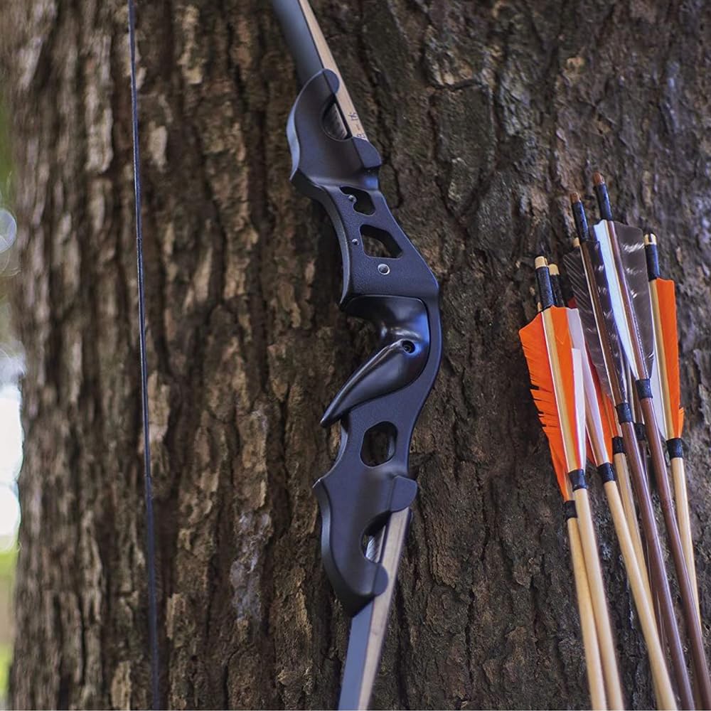 Set Arco Ricurvo Takedown per Adulti Set Kit Tiro con l'arco adulti 60 pollici 25-55 libbre Arco Ricurvo professionale da caccia Kit Completo per Tiro con l'Arco con Frecce