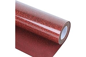 guangyintong 12 x 8ft Red Glitter Heat Transfer Vinyl