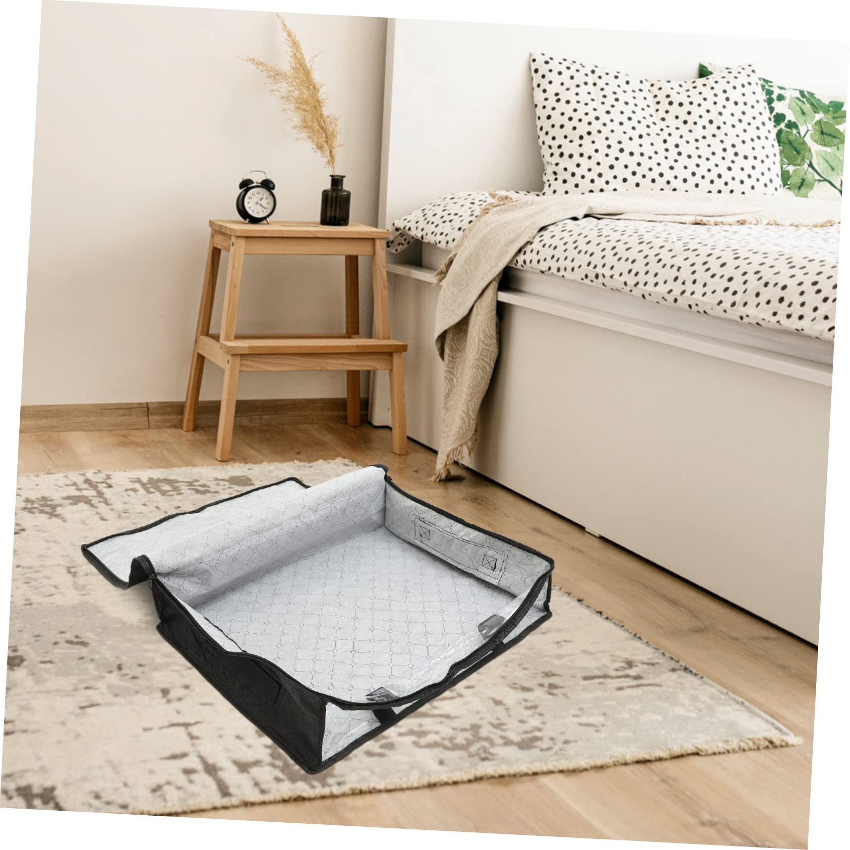 Borsa portaoggetti sottoletto con coperchio, pieghevole per vestiti, maniglia rinforzata, organizer per coperte e altri oggetti (100x50x15cm grigio) | Leroy Merlin