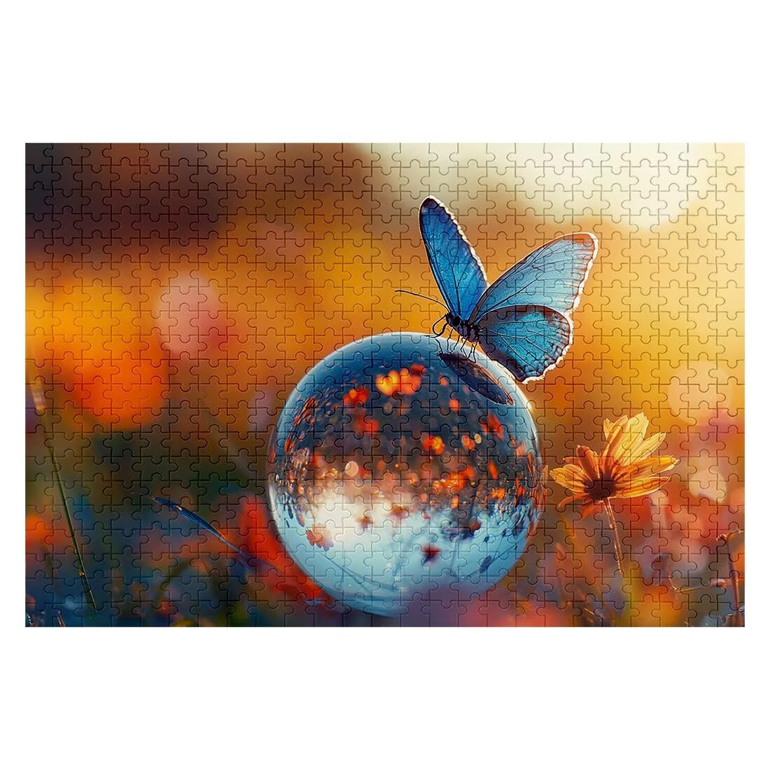 Puzzle dla dorosłych, 1000 puzzli motylkowych, 1000 sztuk, dla dorosłych, drewniane kwiaty, klasyczna, edukacyjna, wymagająca gra dla całej rodziny, dekompresja, prezenty dekoracyjne, 75 x 50 cm, G-65