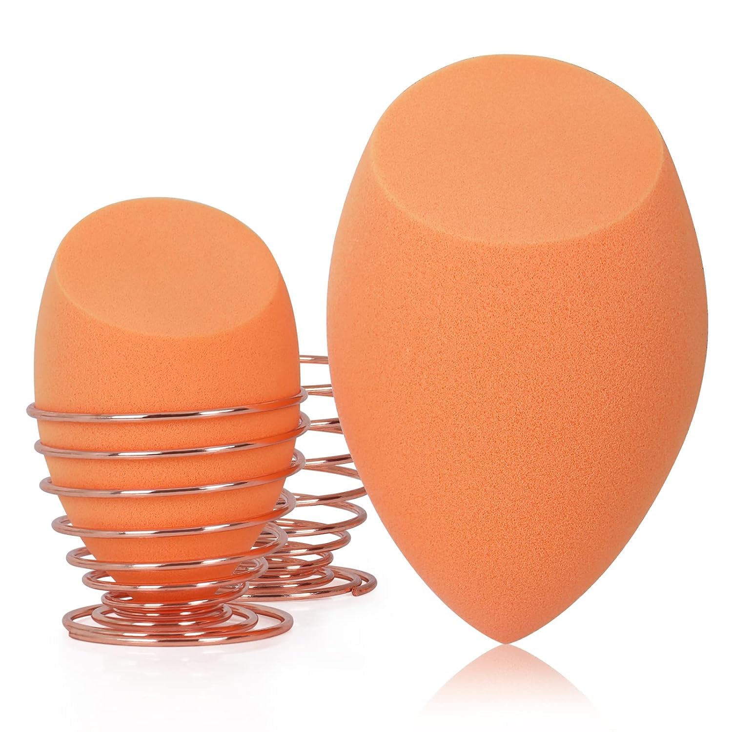 IBBO Orange Makeup Sponge Beauty Blender for Blending Face Makeup, Light Weight Face Sponge Puff, Soft Latex Free Makeup Sponge for Foundation Concealer With Beauty Sponge Blender Holder