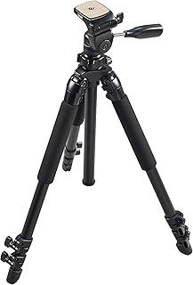 Bushnell Advanced Tripod for Binoculars, Spotting Scopes, and Cameras - Durable Aluminum Construction with Adjustable Legs and Center Column for Stability,Black