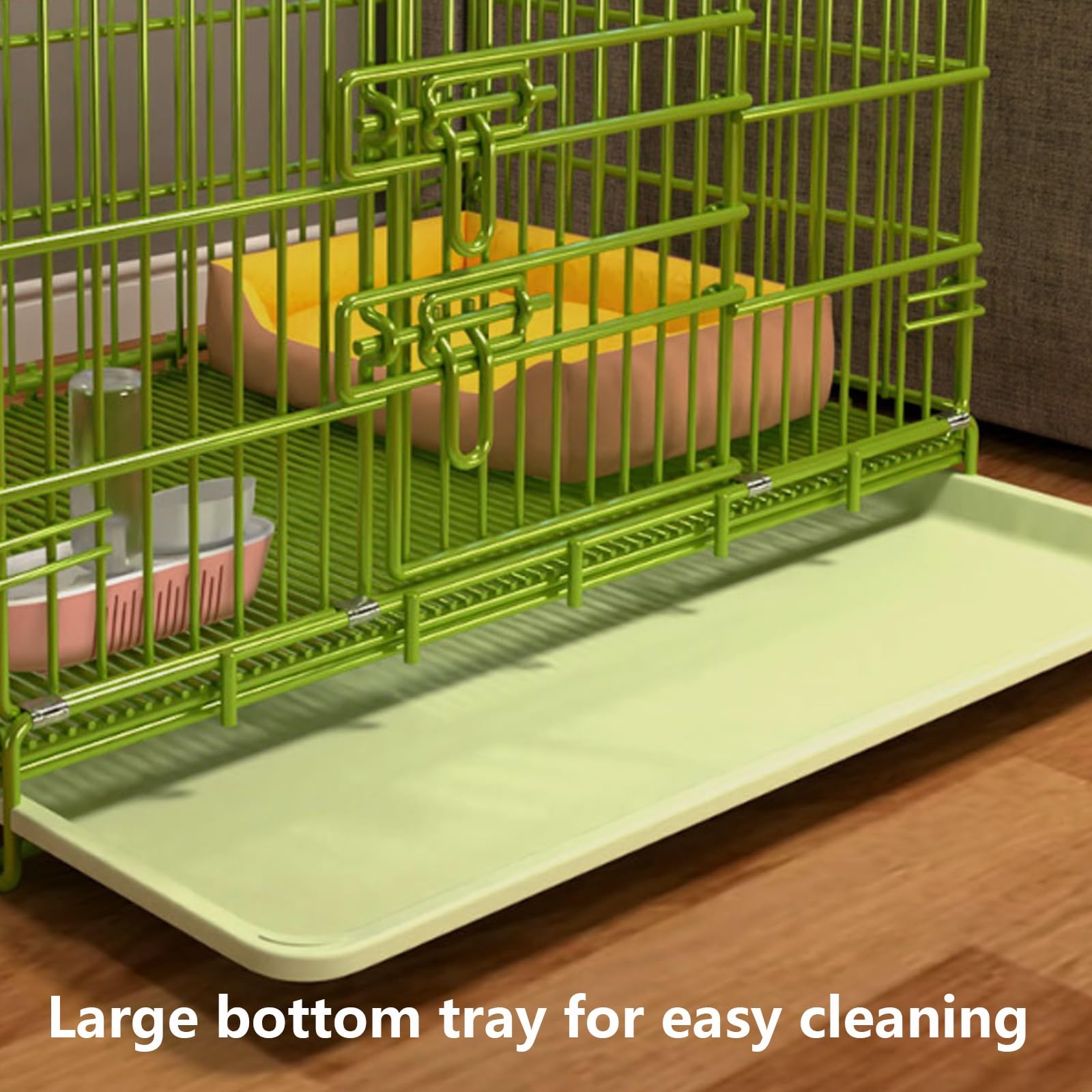beaka Cage De Transport pour Chien Pliable – Cage Chien Pliante en Métal avec 2 Portes (Avant Et Dessus) Cage pour Chien Et Transportable avec Poignées Et Plateau (Size : 60 * 43 * 53cm)