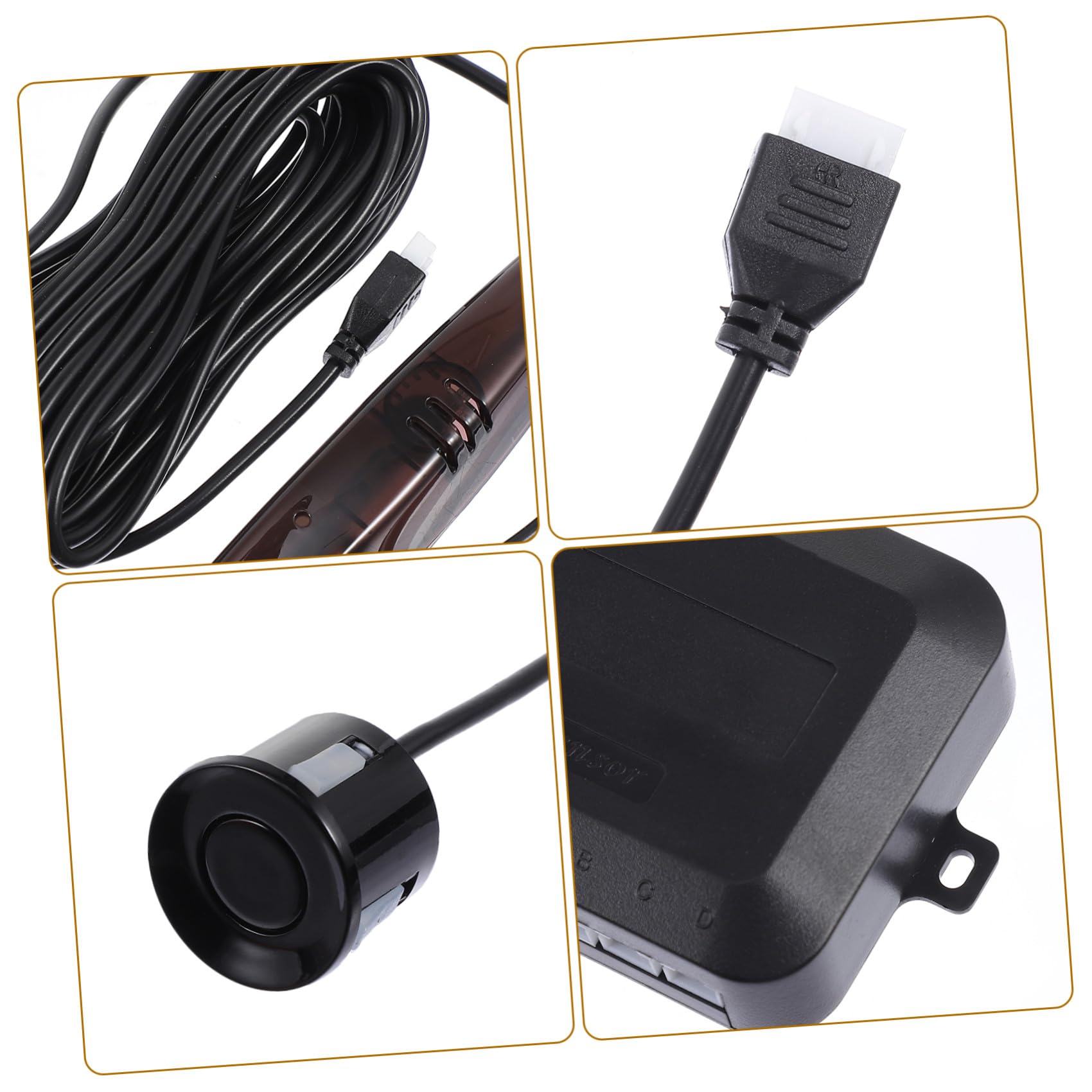 Sensore di Retromarcia Auto Abs Nero con Avviso Beep | 12v Dc, Rilevamento 30-250cm, Identificazione Ostacoli Sinistra e Destra, Temperatura 40 a +80℃