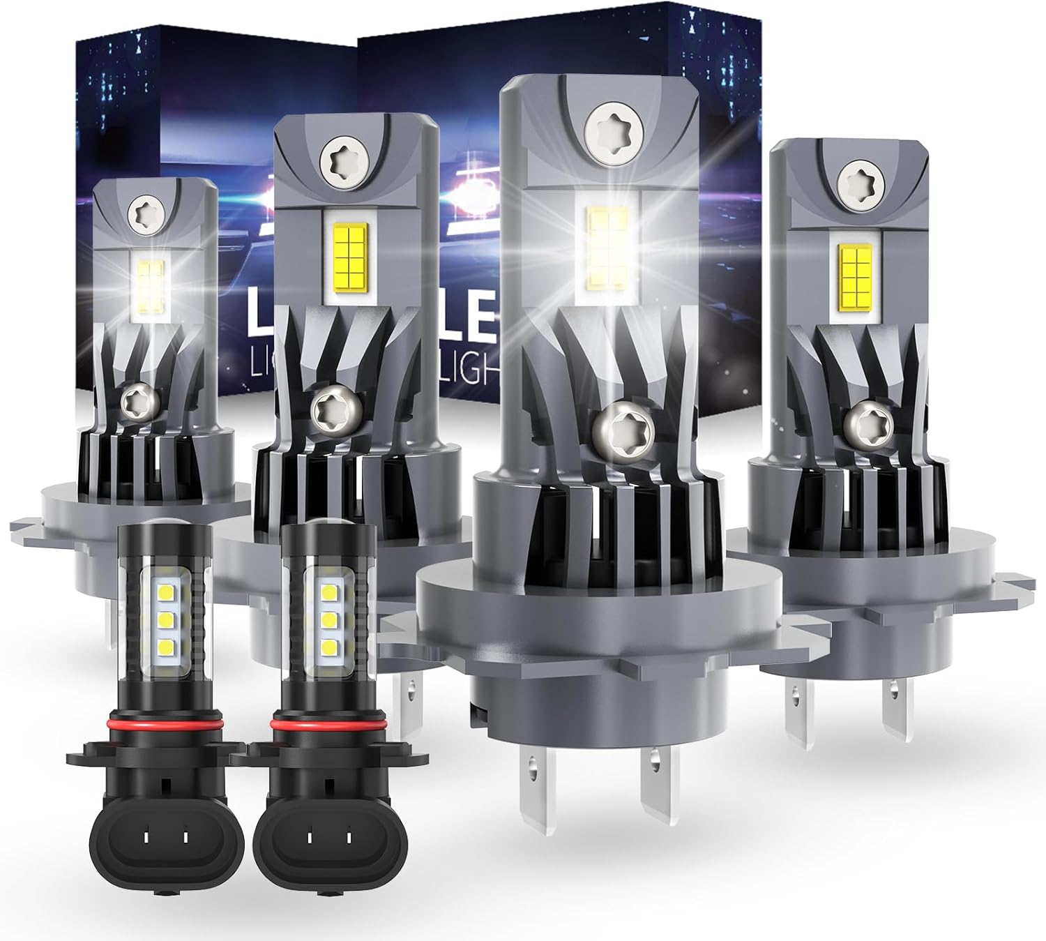 Light Bulbs Compatible for Chrysler Crossfire 2004-2008, High and Low Beam, Fog Lights, 6500K Cool White, Plug and Play, 5000 Lumens, 6 PCS