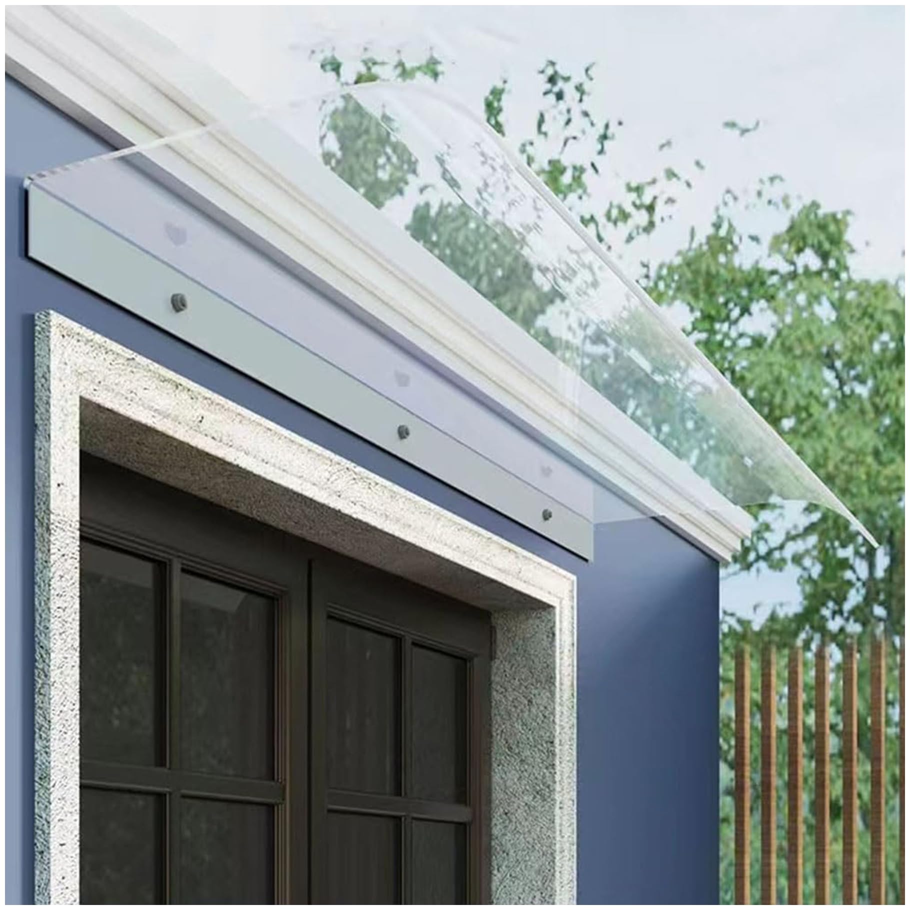 GJMSSMY Invisible Door Canopy, Transparent Protection Awning, Polycarbonate Door Shelter for Rain & Snow, Weatherproof Overhang (40×300cm)