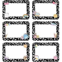 Starboling Black Name Tags,48 Pcs Adhesive Desk Nameplates,for Classroom Student School Supplies