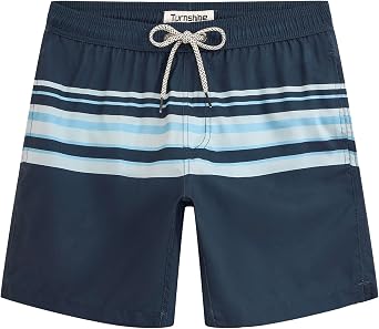 Mens Swim Trunks 7" Quick Dry Bathing Suits with Mesh Lining Printed Shorts Swimwear