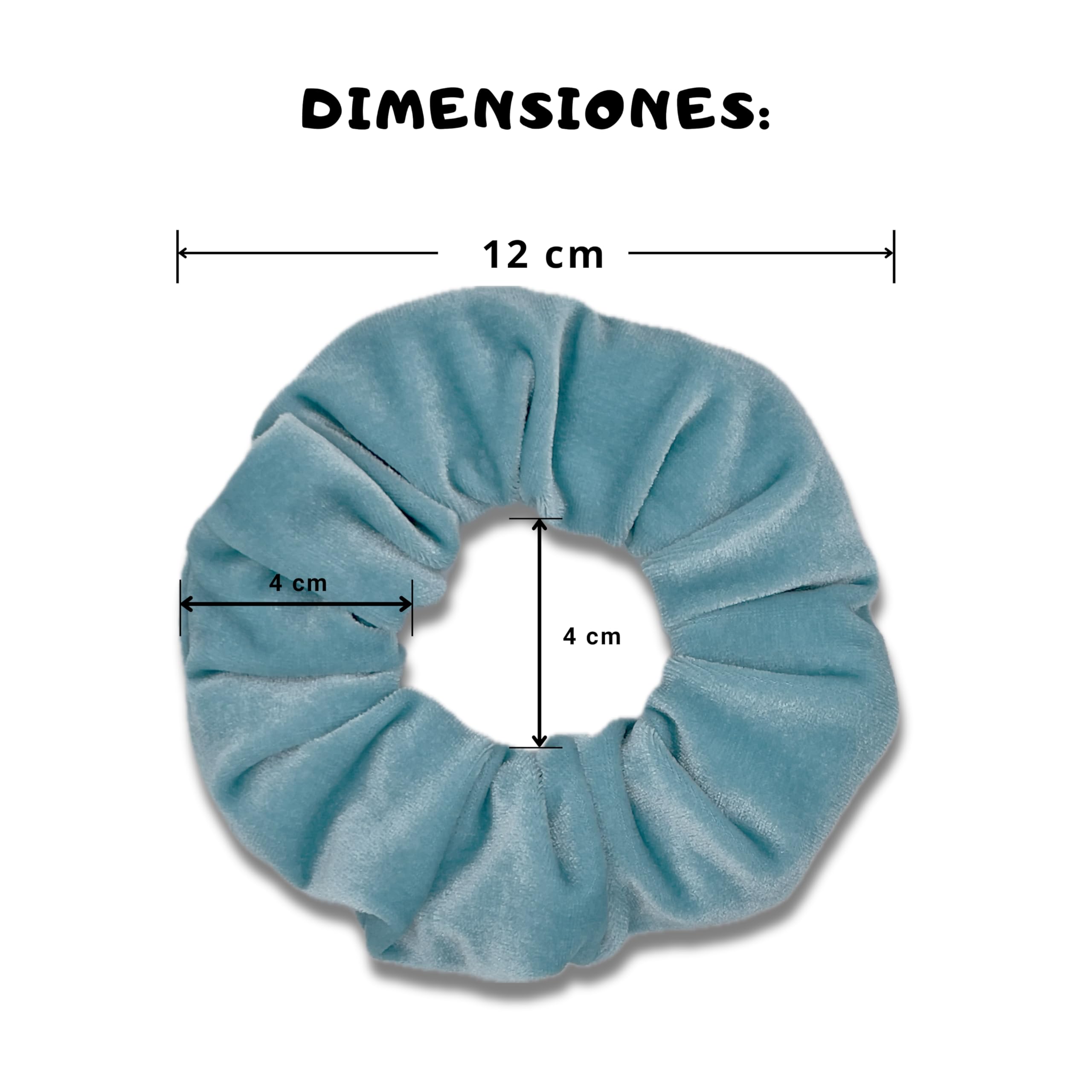 ALYNEL: Pack of 3 Premium Velvet Hair Scrunchies - Soft, Elegant and Sturdy - Ideal for All Hair Types (Sky & Night) - Image 3