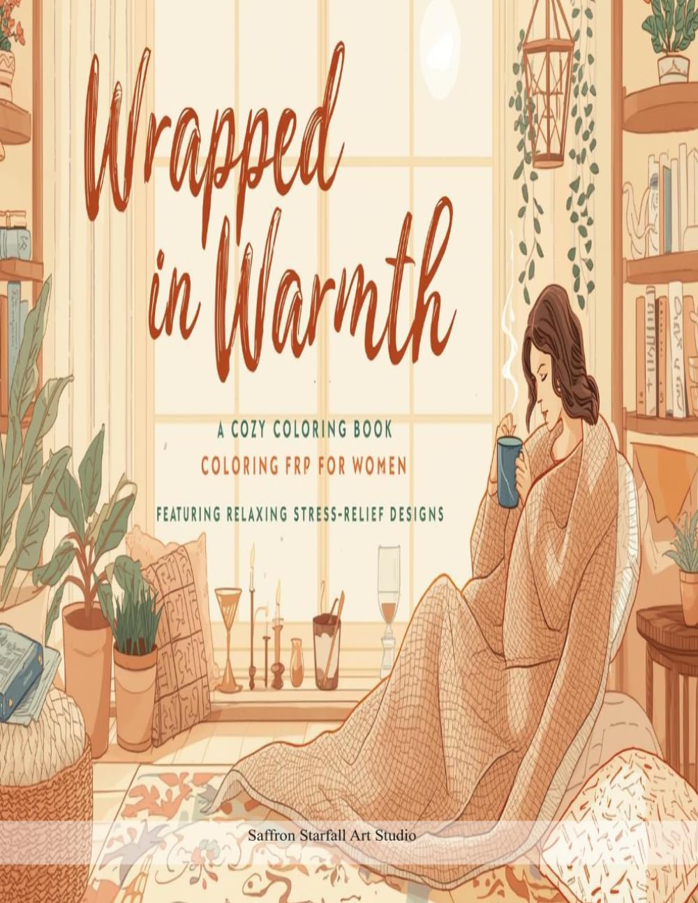 Wrapped in Warmth: An Adult Coloring book: A Cozy Coloring Book With Warm Relaxing Stress Free Designs (Saffron Starfall Adult Coloring Books)