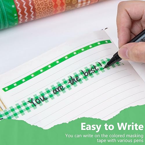 Miniatura 5 de Shindel Washi - Juego de 50 rollos de cintas para manualidades, cinta adhesiva adhesiva para álbumes de recortes, manualidades, diarios, 4 tamaños