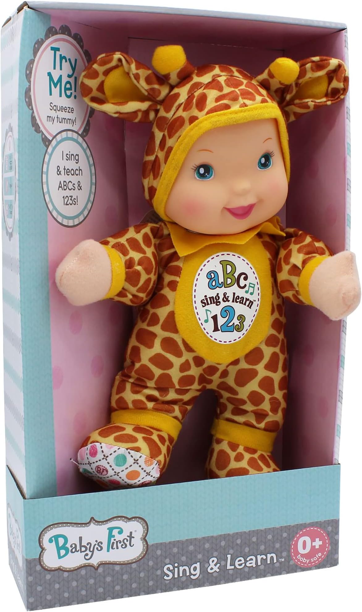 Baby's First Sing & Learn Giraffe Soft & Cuddly Singing Musical Doll, Teaches ABC's & Numbers
