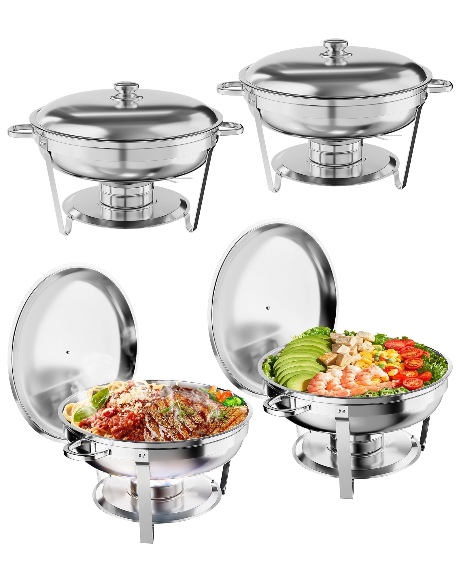 Zstar Set 4 Chafing Dish 5QT Acero Inoxidable Para Banquetes |