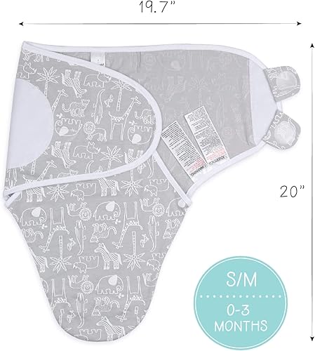 Miniatura 6 de The Peanutshell Mantas de bebé para niños o niñas animales y estrellas de safari grises paquete de 3 unidades medianogrande