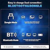 Vista 7 de 2.4GHz Wireless Gaming Headset for PS5/4, PC, Low-Latency Bluetooth Gaming Headphones with Stereo Sound, Noise Canceling Mic, Phantom White Fantasma