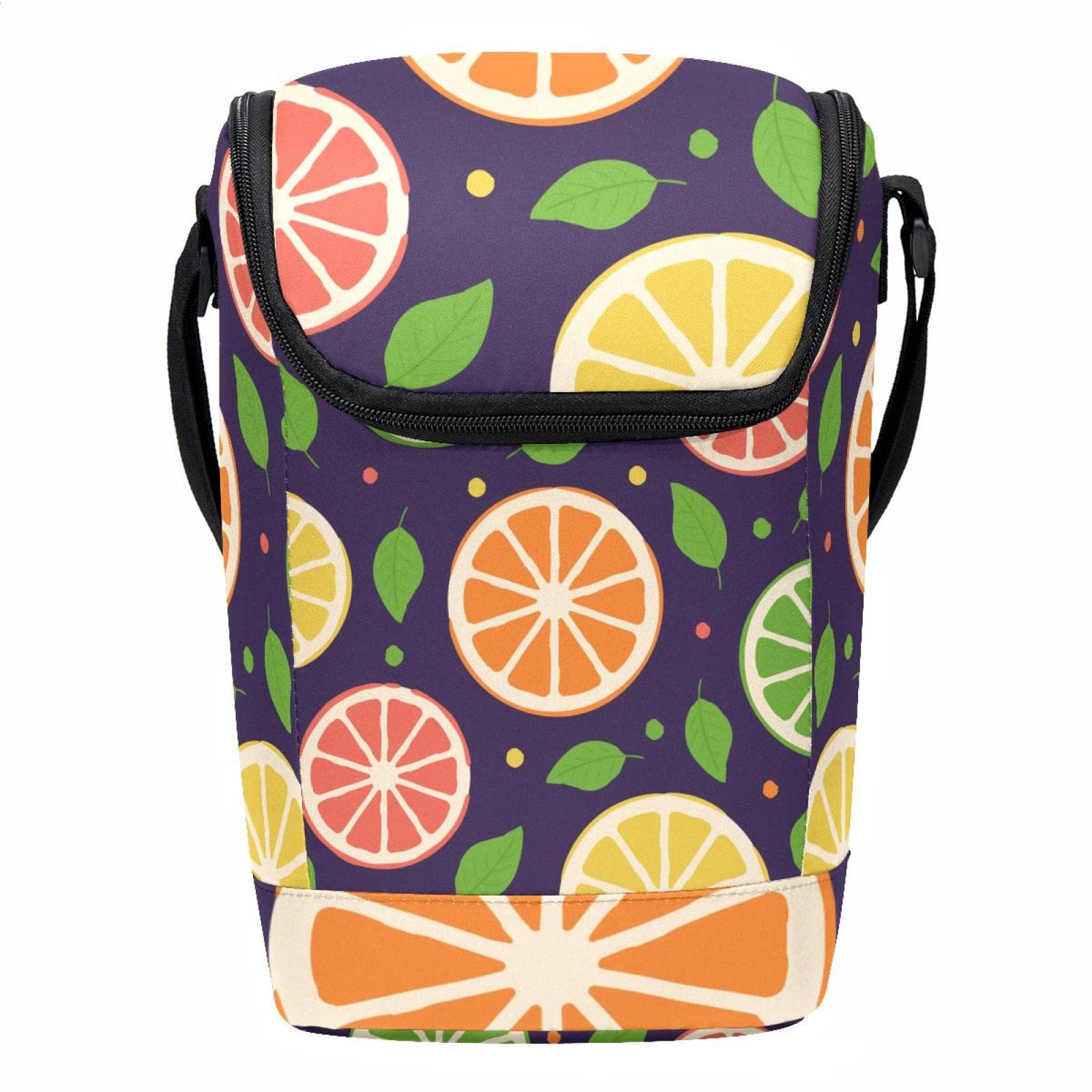 Bolsa de almuerzo térmica e impermeable con diseño de limón para hombres y mujeres