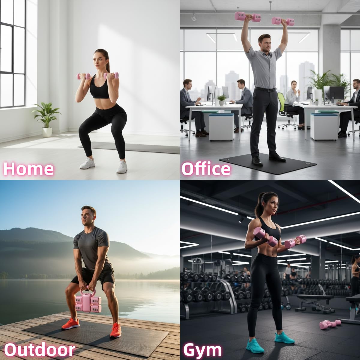 Zestaw regulowanych hantli, zestaw hantli 2 w 1 dla mężczyzn/kobiet, zestaw hantli z antypoślizgowym uchwytem, domowa siłownia, fitness do domowej siłowni, treningu siłowego