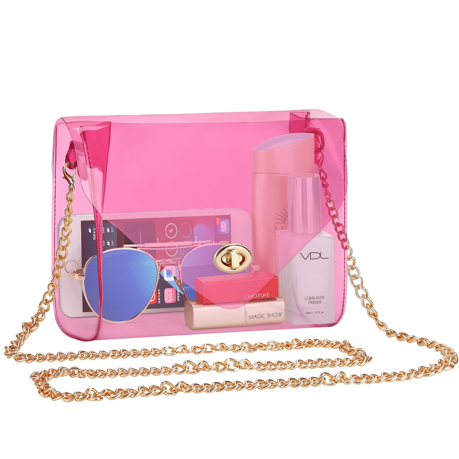 HAOGUAGUA Clear Purse for Women, Clear Bag Stadium Approved, See Through Clear Handbag for Concerts Sports Events