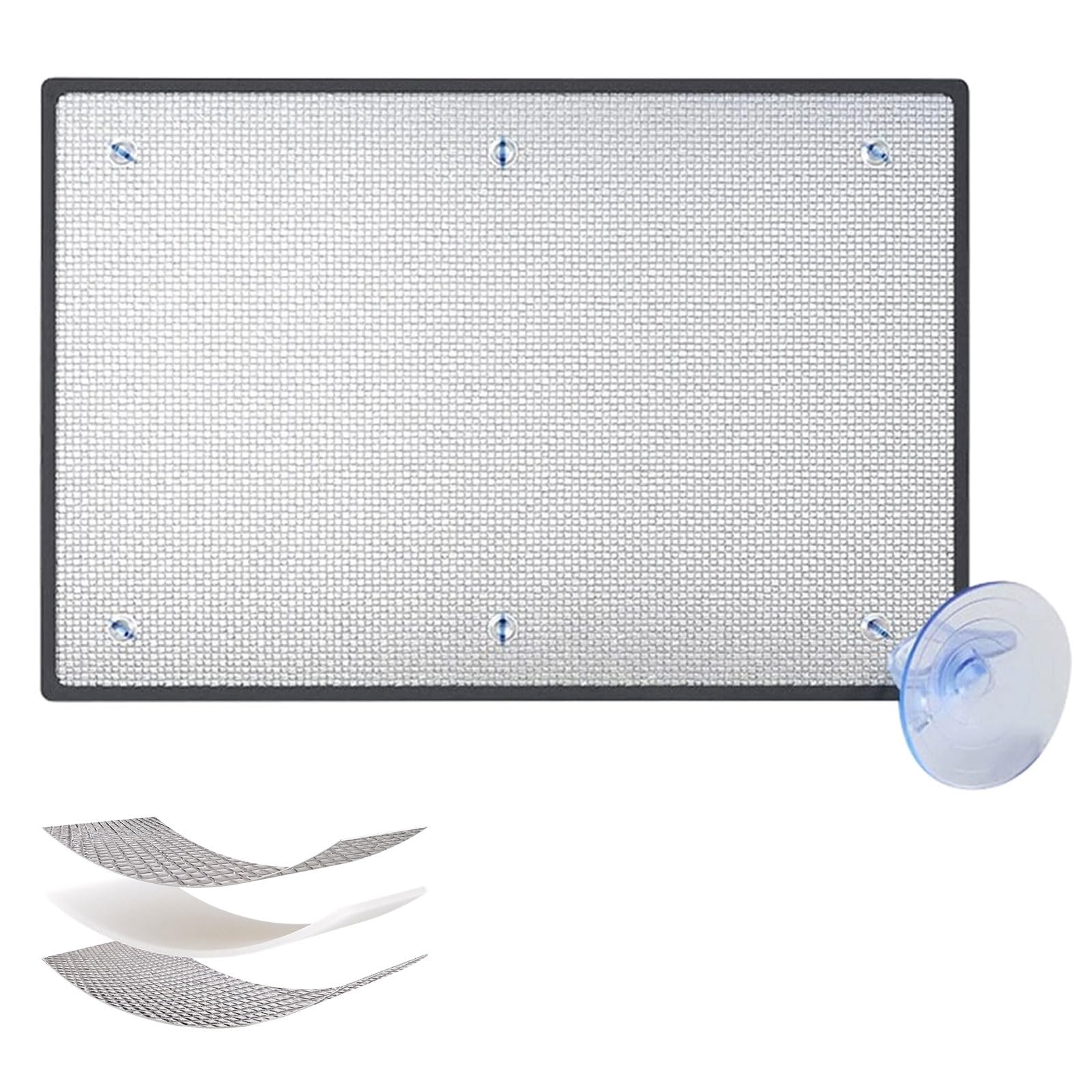 Insulating Window Film, Insulating Curtains, Aluminium Window Cover, Thermal Insulation Film for Windows with Metal Holes and Suction Cups, Anti-Blackout Window Film 7 mm