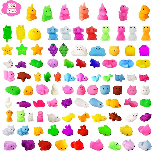 Miniatura 1 de 100 piezas de animales esponjosos, juguetes esponjosos Mochi, regalos de fiesta de cumpleaños para niños, rellenos de bolsas de regalos de Pascua y