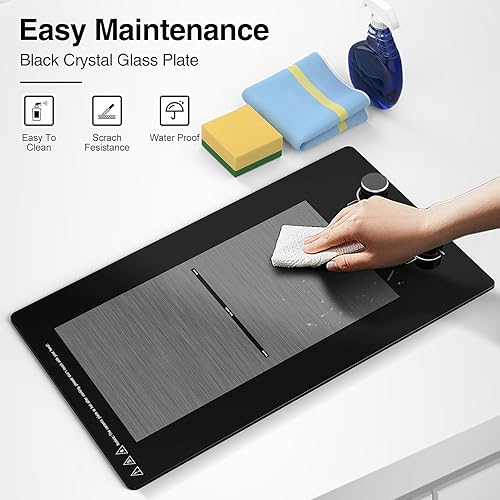 Miniatura 7 de VBGK Placa de cocción de doble inducción, 12 pulgadas, 3000 W, estufa de inducción de 110 V, placa caliente de 2 quemadores con control giratorio y