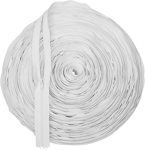 Miniatura 4 de Juvale Kit de costura con cremallera, 5 bobinas de nailon blanco, 50 yardas y 50 deslizadores de metal, cremalleras a granel para suministros de