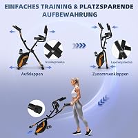 VANNECT Összecsukható Szobakerékpár - Narancs, LCD Kijelzővel, Pulzusmérővel, 150 kg Teherbírással, Otthoni Edzéshez, Idősebbek Számára is 7