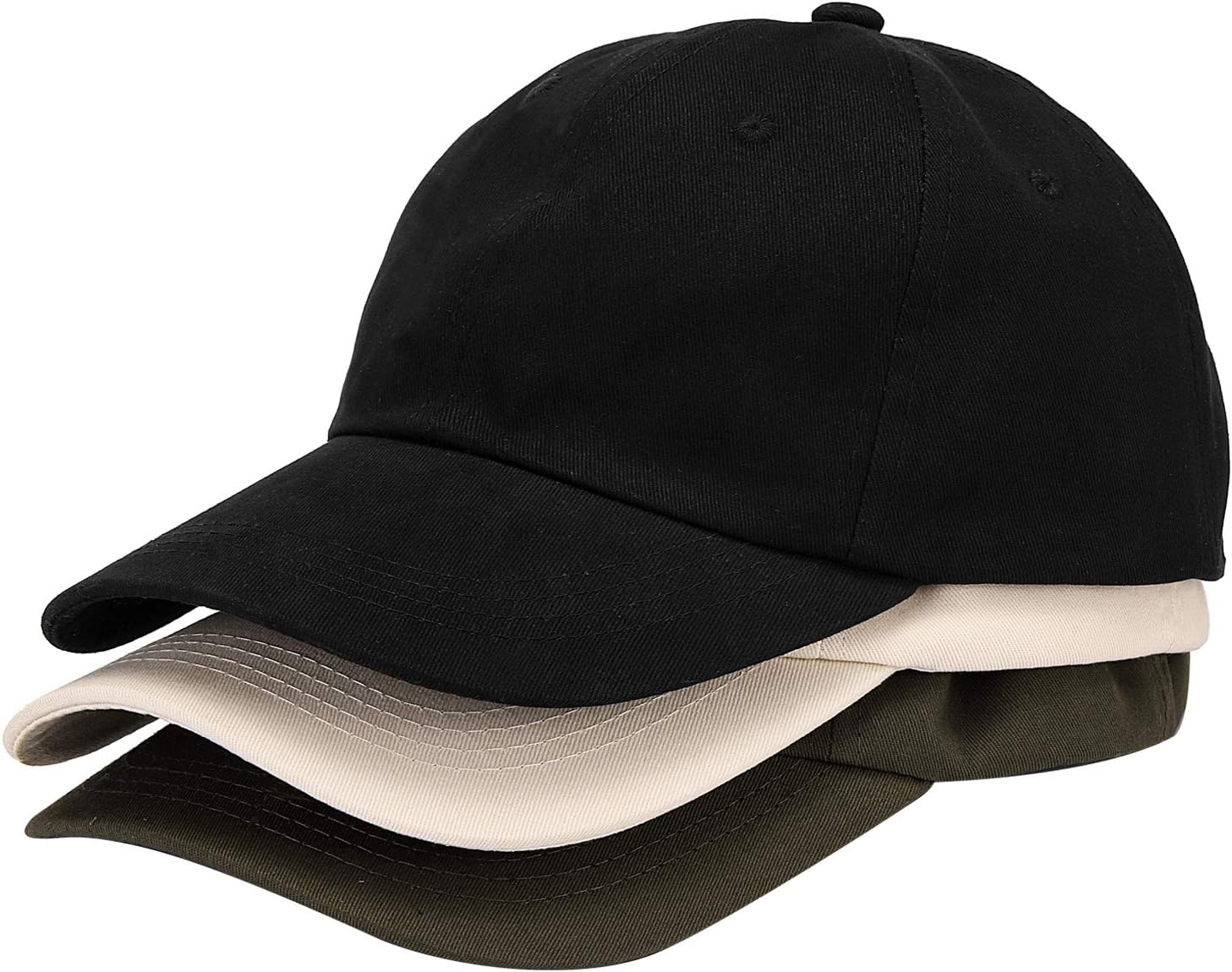 3PCS Classic Baseball Cap, Dad Hat Fits Men Women, All Cotton Made, Adjustable Low Profile Unconstructed