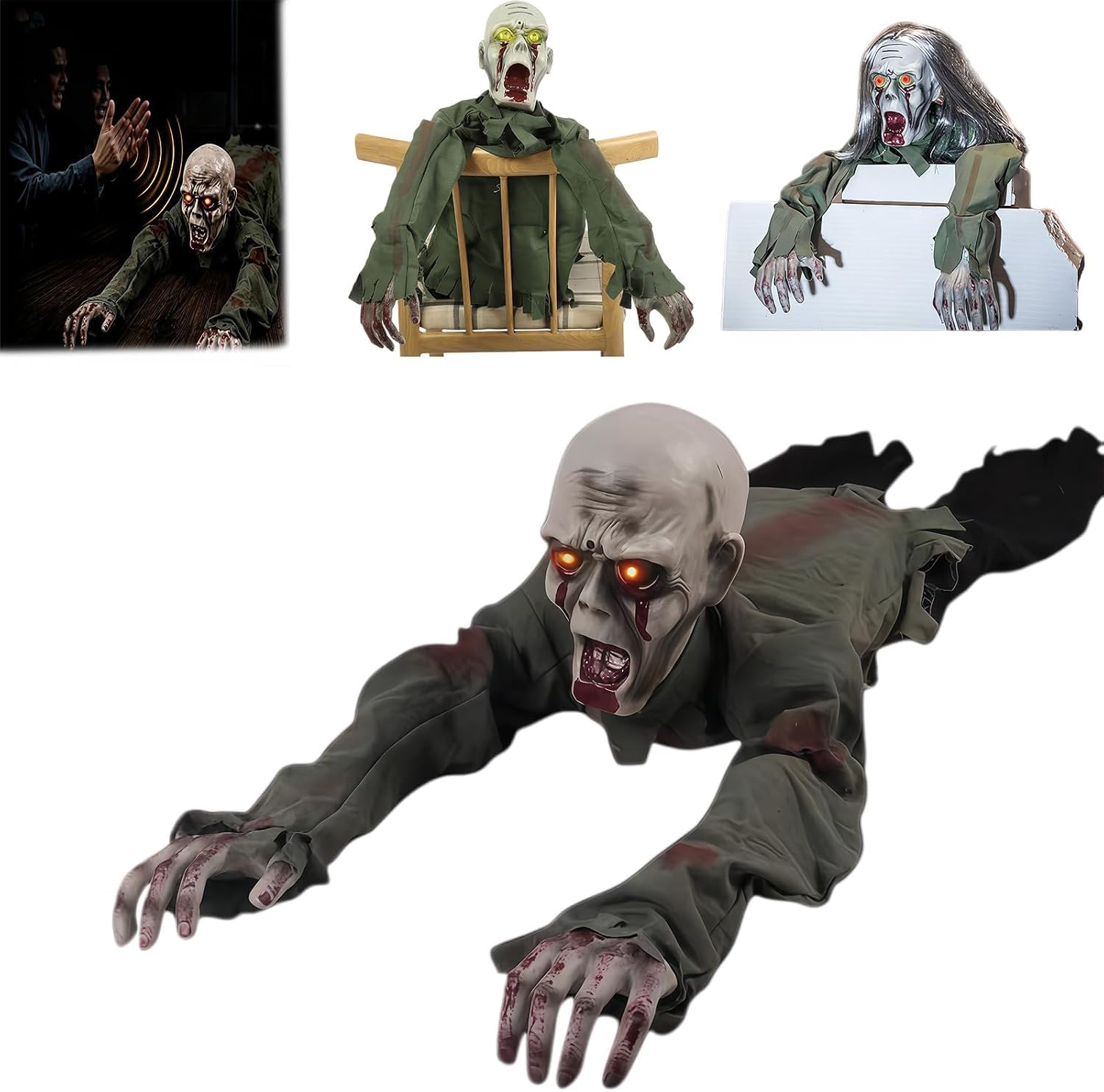 Générique Crawling Zombie Animatronic, effrayant pour Halloween A