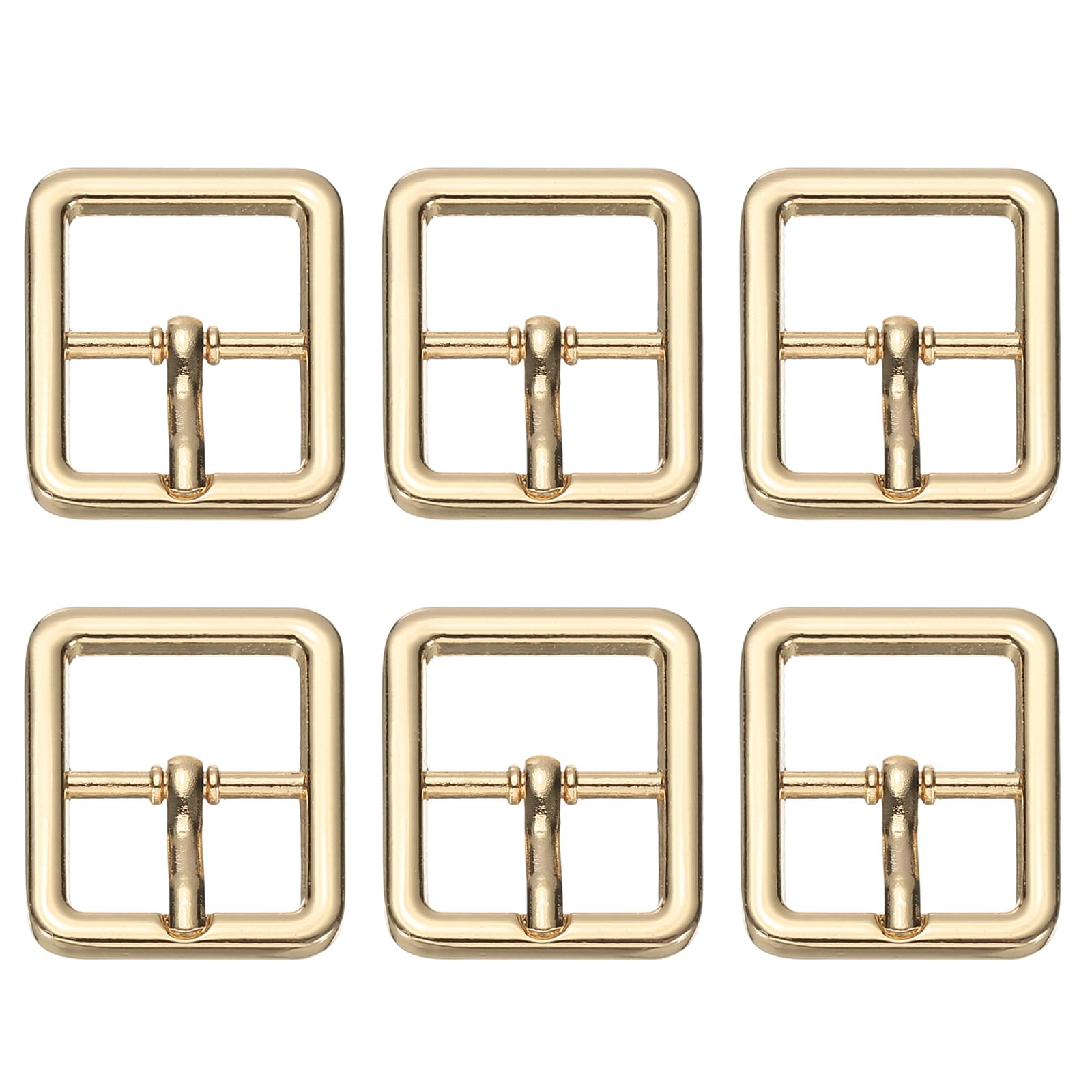 PATIKIL Single Prong Buckle, 6 Pcs 0.8 Inch Adjustable Metal Roller Buckle Square Center Bar Buckle Belt Buckle for Bag