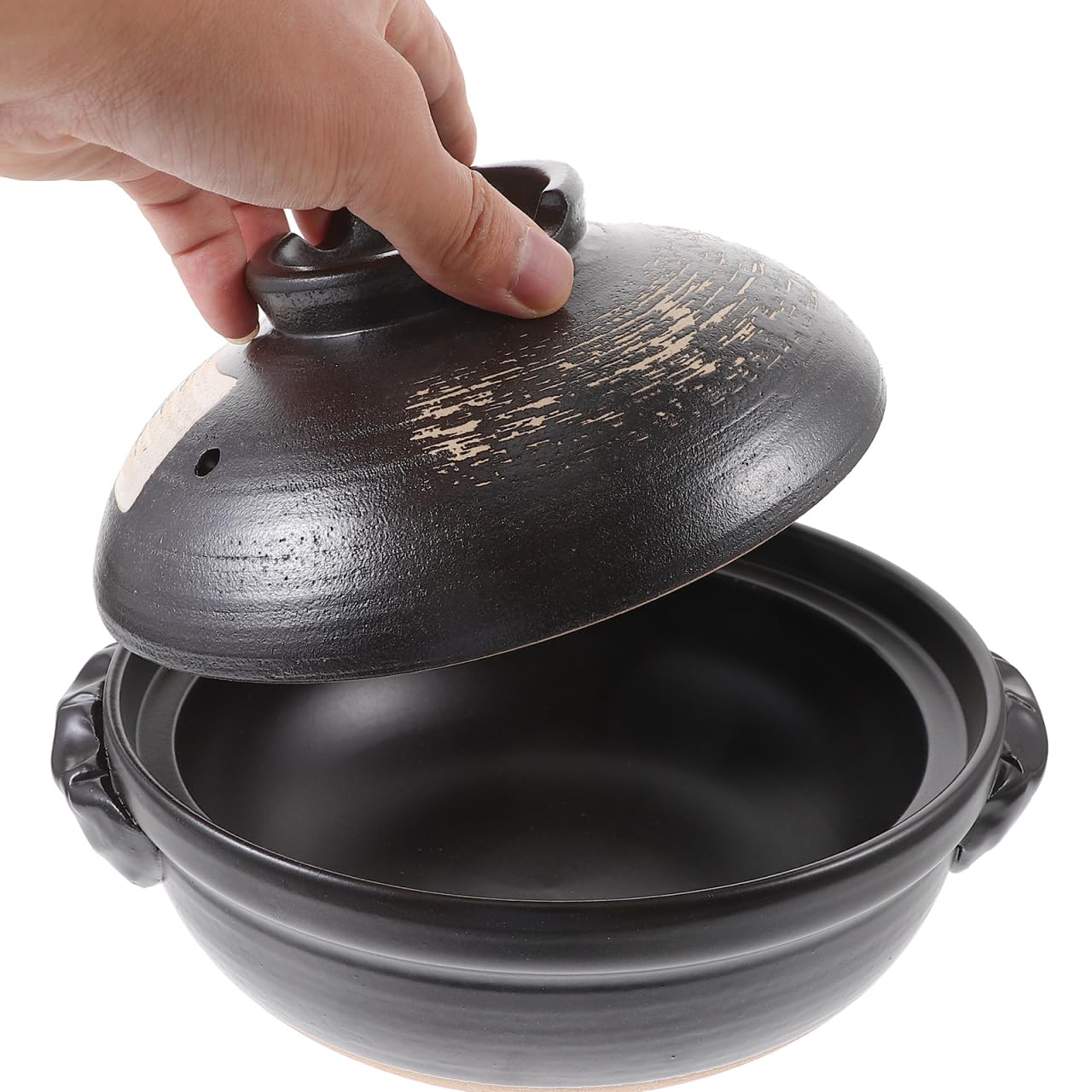 tegame terracotta di coperchio pentola，900ml Ceramica Stufato，Pentola Forno di Terracotta Antiaderente Zuppa di di Casseruola Olandese