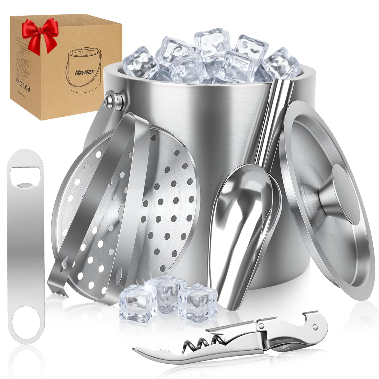 Photo 1 of Mawisek 3L Stainless Steel Ice Bucket - 6PC Set